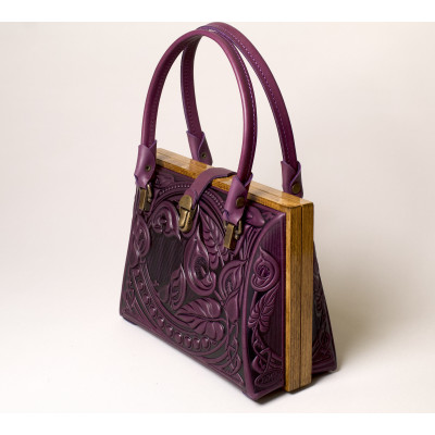 Top Handle purse, Model "CALLA FLOWER"